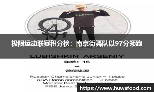 极限运动联赛积分榜：南京街舞队以97分领跑